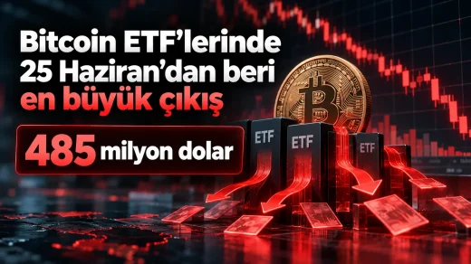 Bitcoin ETF’lerinden 484,9 milyon dolarlık günlük net çıkış.