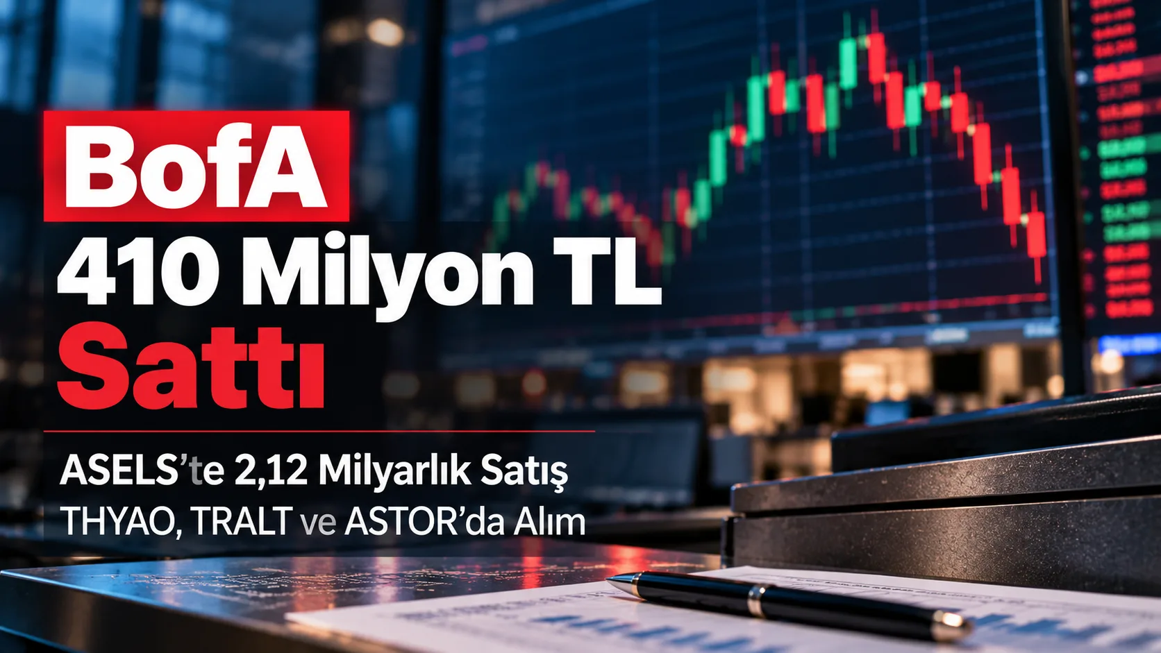 Bank of America 2 Ekim’de 409,7 milyon TL net satıcı olurken ASELS’te 2,12 milyar TL net satış gerçekleşti