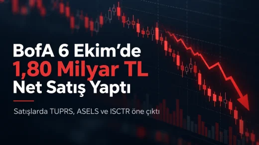 Bank of America 6 Ekim’de Borsa İstanbul’da 1,80 milyar TL net satıcı olurken TUPRS, ASELS ve ISCTR satışlarda öne çıktı