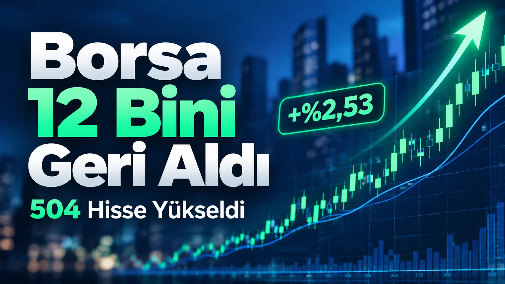 BIST 100 yüzde 2,53 yükselerek 12 bin puanın üzerine çıktı, 504 hisse değer kazandı