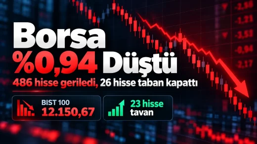 BIST 100 düştü, 486 hisse geriledi, 26 hisse günü taban kapattı