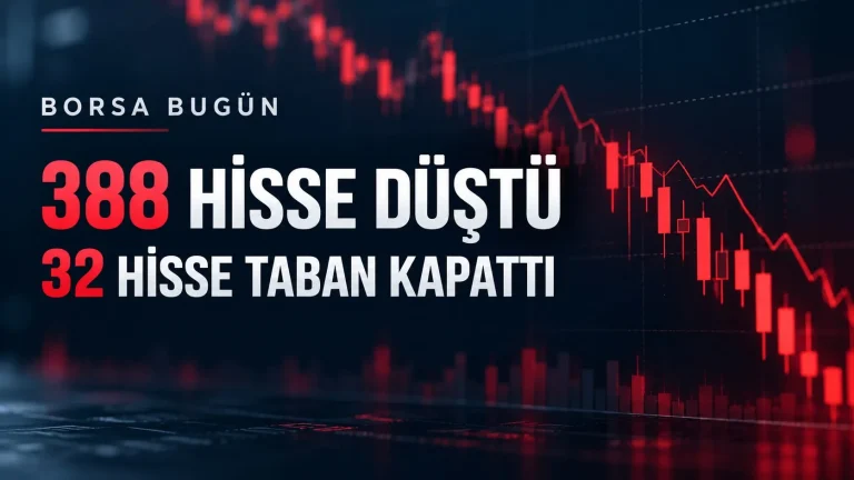Borsa bugün yüzde 0,19 düştü: 388 hisse geriledi, 32 hisse taban kapattı
