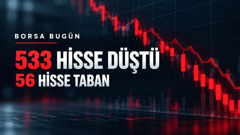 Borsa bugün yüzde 3,64 düştü: 533 hisse geriledi, 56 hisse taban kapattı
