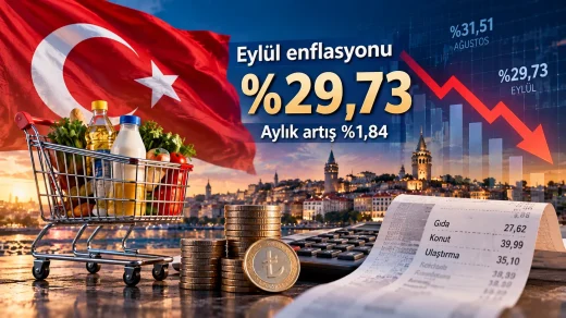 Türkiye’de yıllık enflasyon eylülde yüzde 29,73’e gerilerken aylık fiyat artışı yüzde 1,84 oldu.