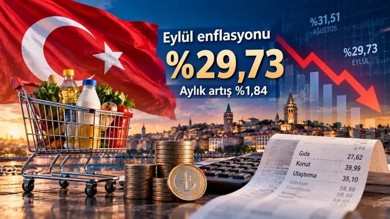 Türkiye’de yıllık enflasyon eylülde yüzde 29,73’e gerilerken aylık fiyat artışı yüzde 1,84 oldu.