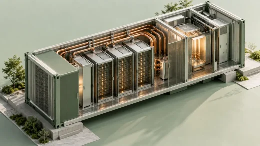 Modüler sunucu ve soğutma sistemi maketi