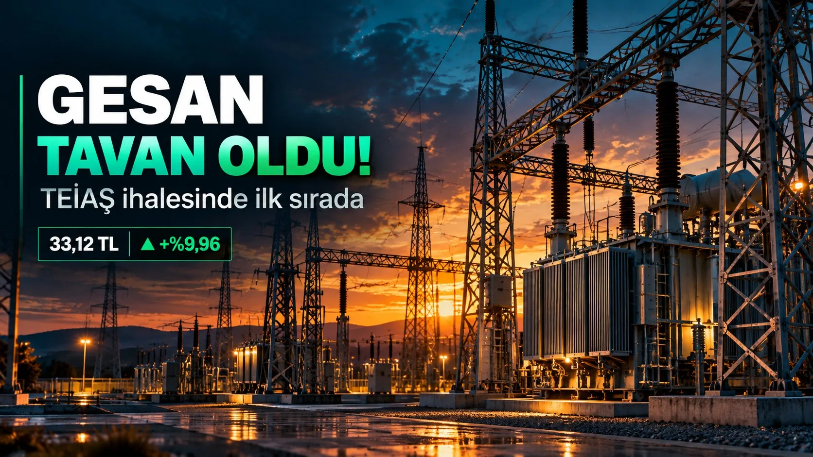 GESAN hissesi tavan ve TEİAŞ ihalesi
