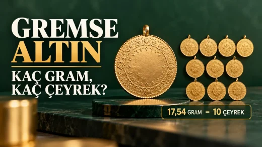 Gremse altın 17,54 gram on çeyrek altın