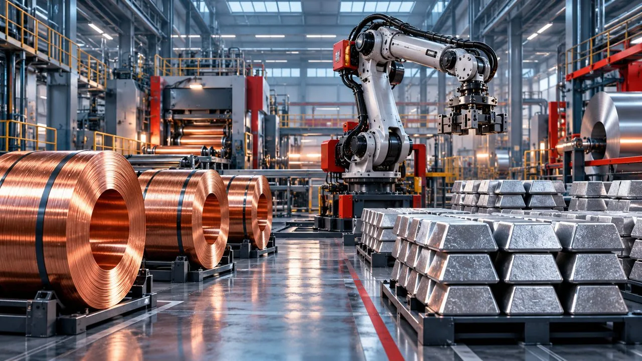 Bakır rulolar ve endüstriyel robot