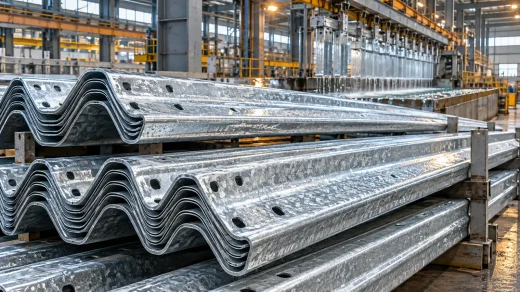 Fabrikada istiflenmiş galvanizli çelik otokorkuluklar