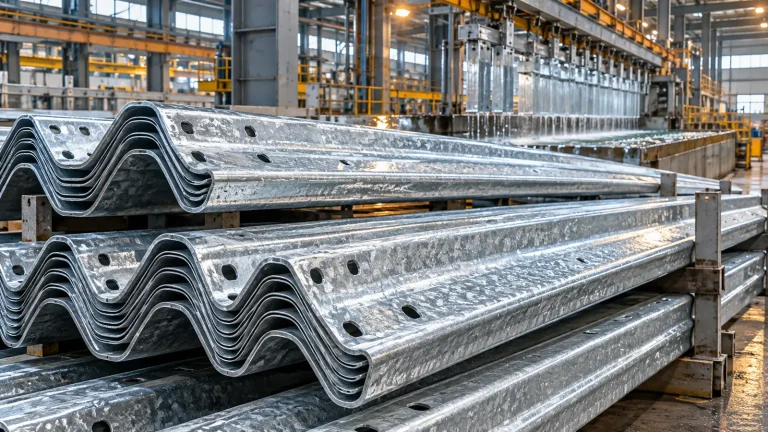 Fabrikada istiflenmiş galvanizli çelik otokorkuluklar