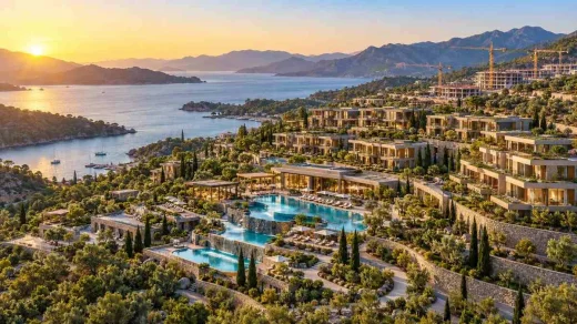 Marmaris kıyısında termal turizm tesisi ve devre mülk konutları