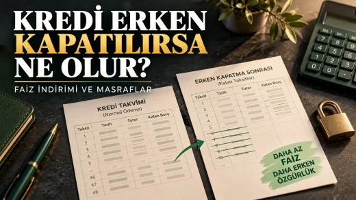 Kredi erken kapama faiz indirimi hesaplama