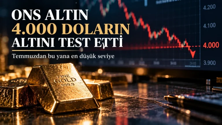 Ons altın temmuzdan bu yana ilk kez 4.000 doların altını test etti