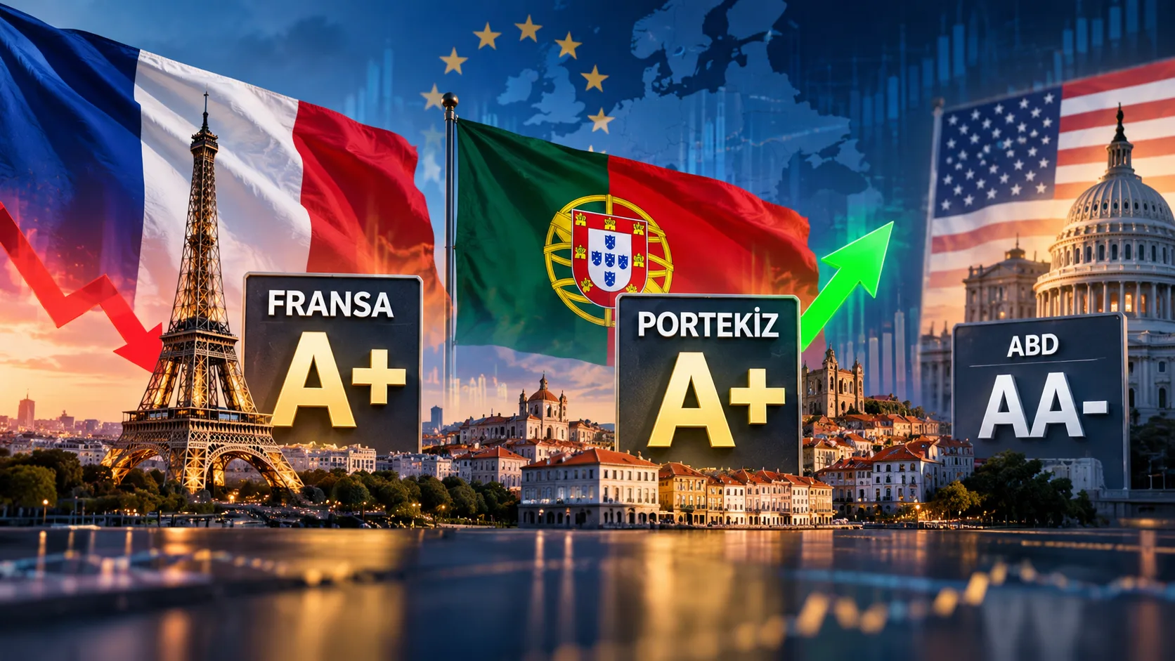 Portekiz ve Fransa’nın Scope Ratings tarafından A+ kredi notunda eşitlenmesi.
