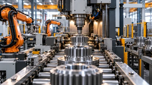 Metal işleme tesisinde otomatik üretim hattı
