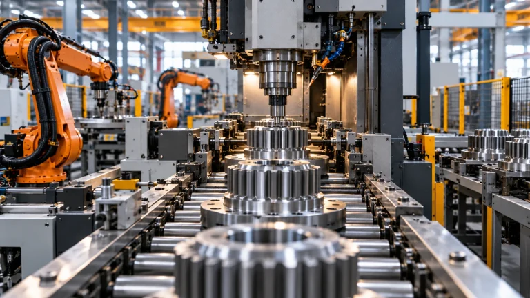 Metal işleme tesisinde otomatik üretim hattı