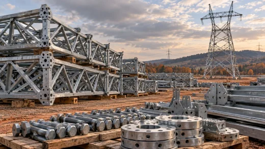 Elektrik iletim direği için çelik yapı parçaları