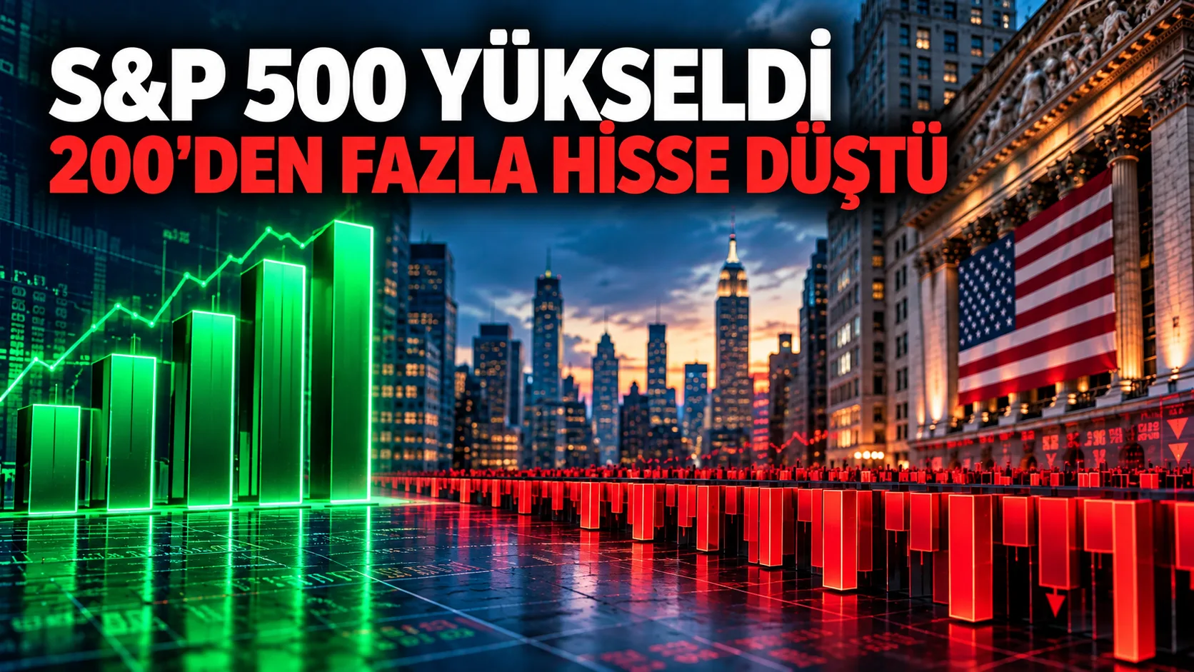 S&P 500 yükseldi, 200'den fazla hisse düştü
