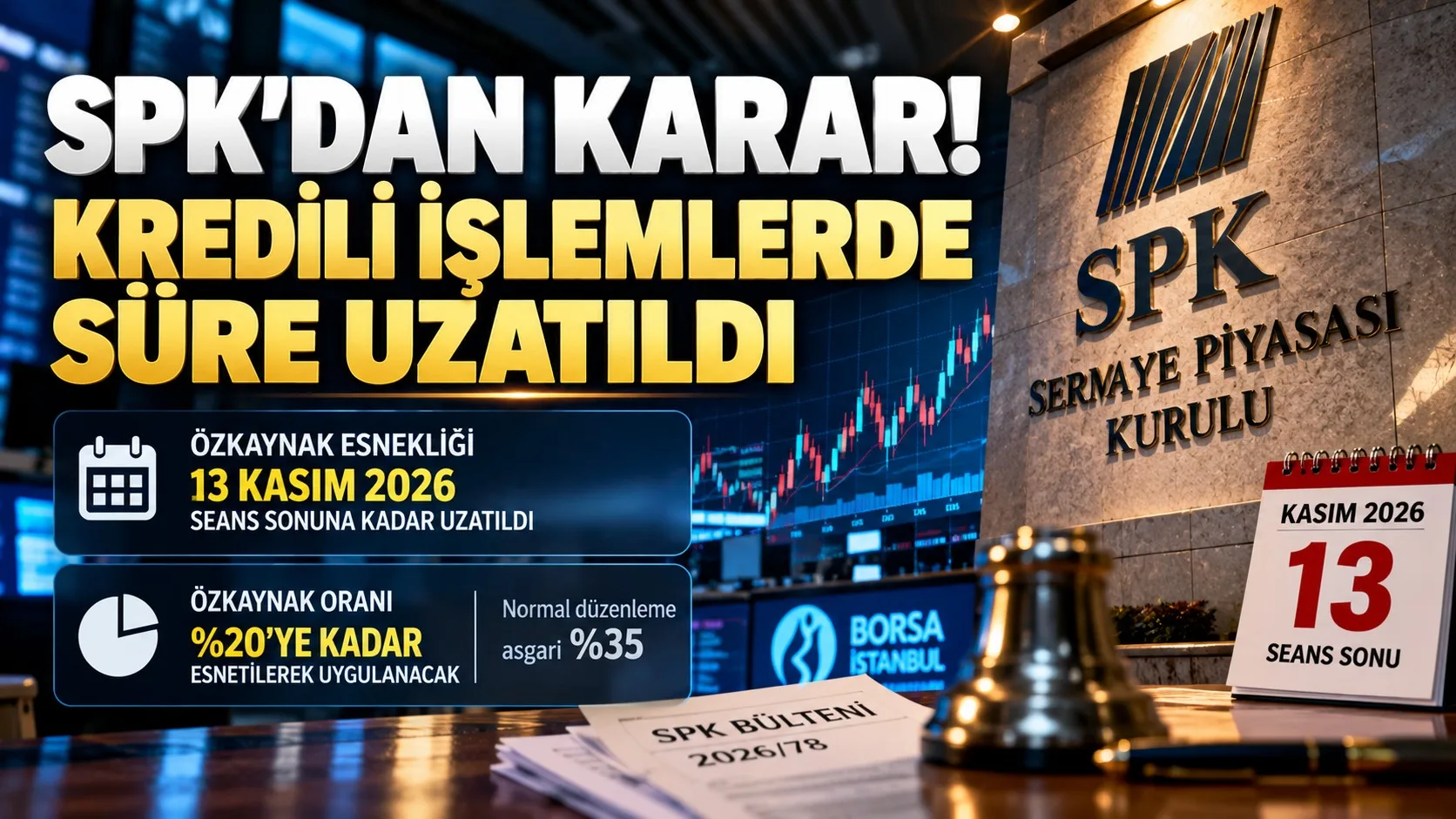 SPK kredili işlemler 13 Kasım kararı