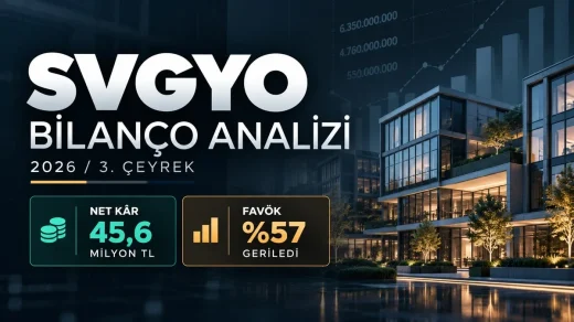 SVGYO üçüncü çeyrek bilanço ve FAVÖK sonuçları