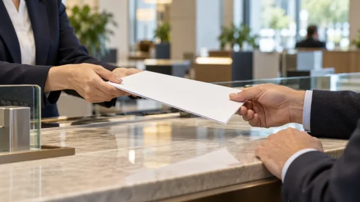 Banka gişesinde elden teslim edilen belge