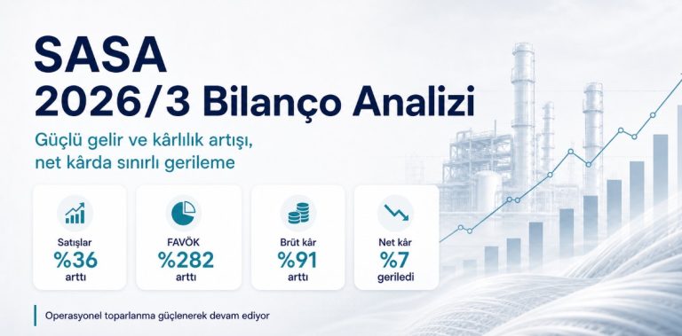 SASA 2026 ilk çeyrekte satışlarını %36 artırdı, FAVÖK 3,19 milyar TL oldu